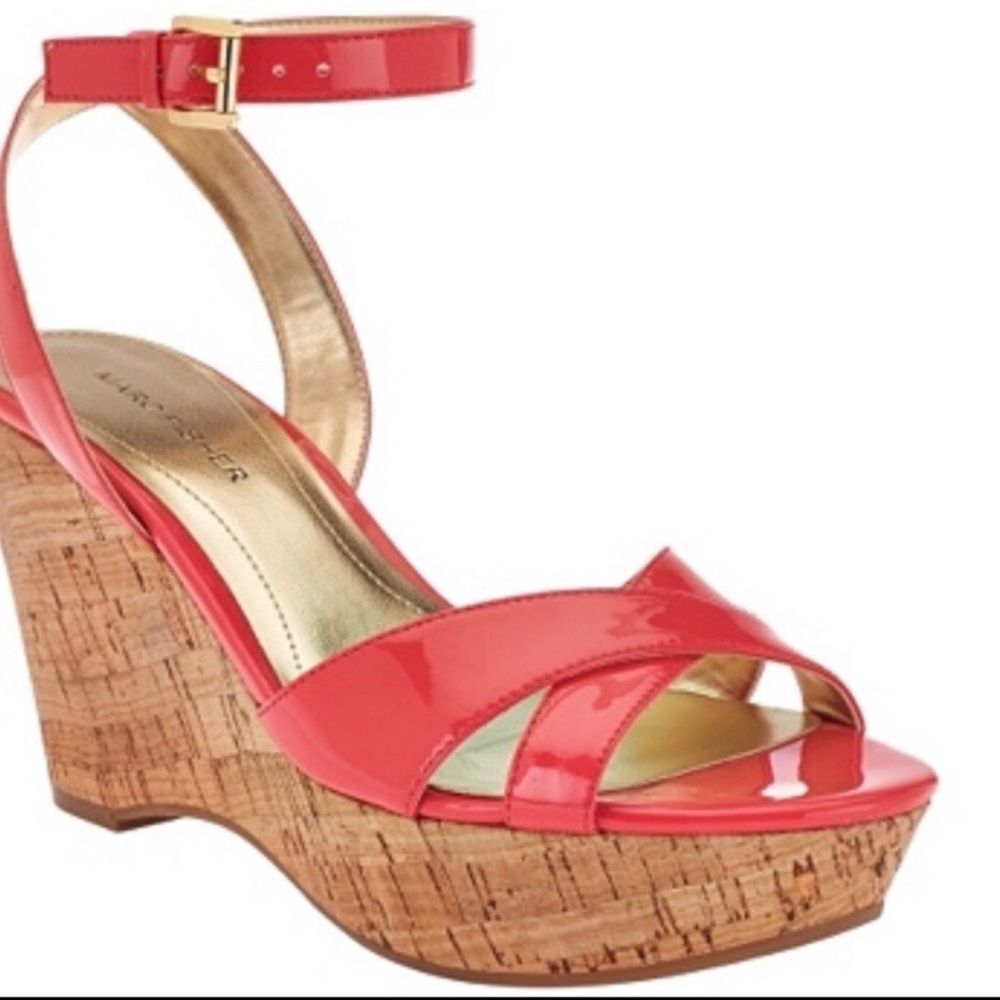 Marc Fisher Welly Cross Strap Wedge Sz 6.5